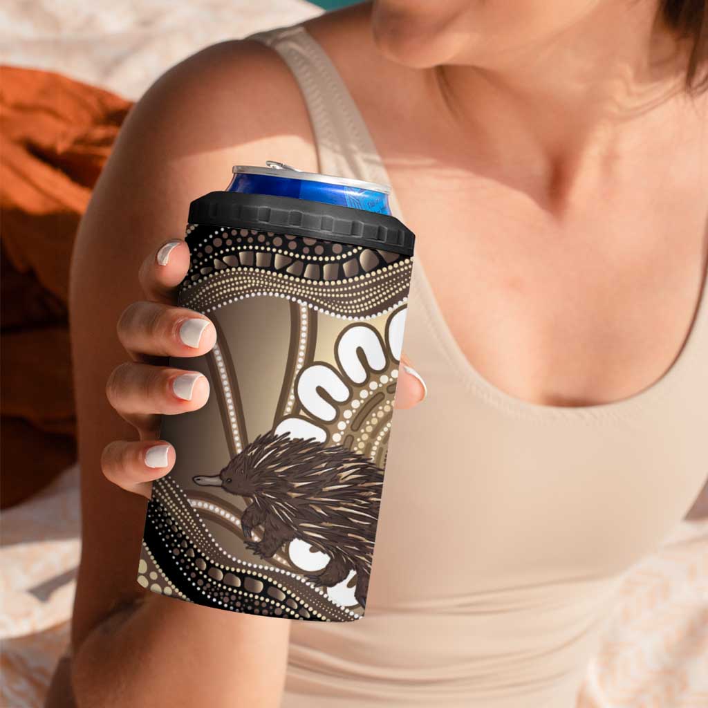 Indigenous Echidna Australia 4 in 1 Can Cooler Tumbler Australian Aboriginal Art Proud