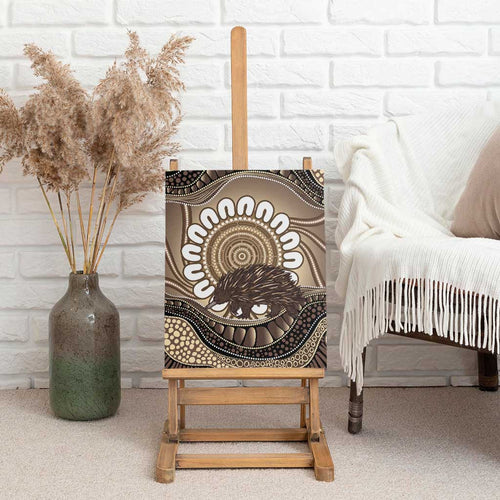 Indigenous Echidna Australia Canvas Wall Art Australian Aboriginal Art Proud