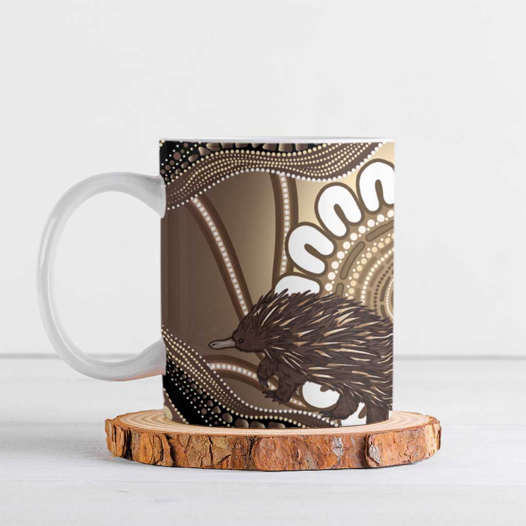 Indigenous Echidna Australia Ceramic Mug Australian Aboriginal Art Proud