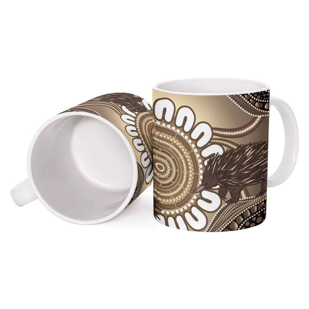Indigenous Echidna Australia Ceramic Mug Australian Aboriginal Art Proud