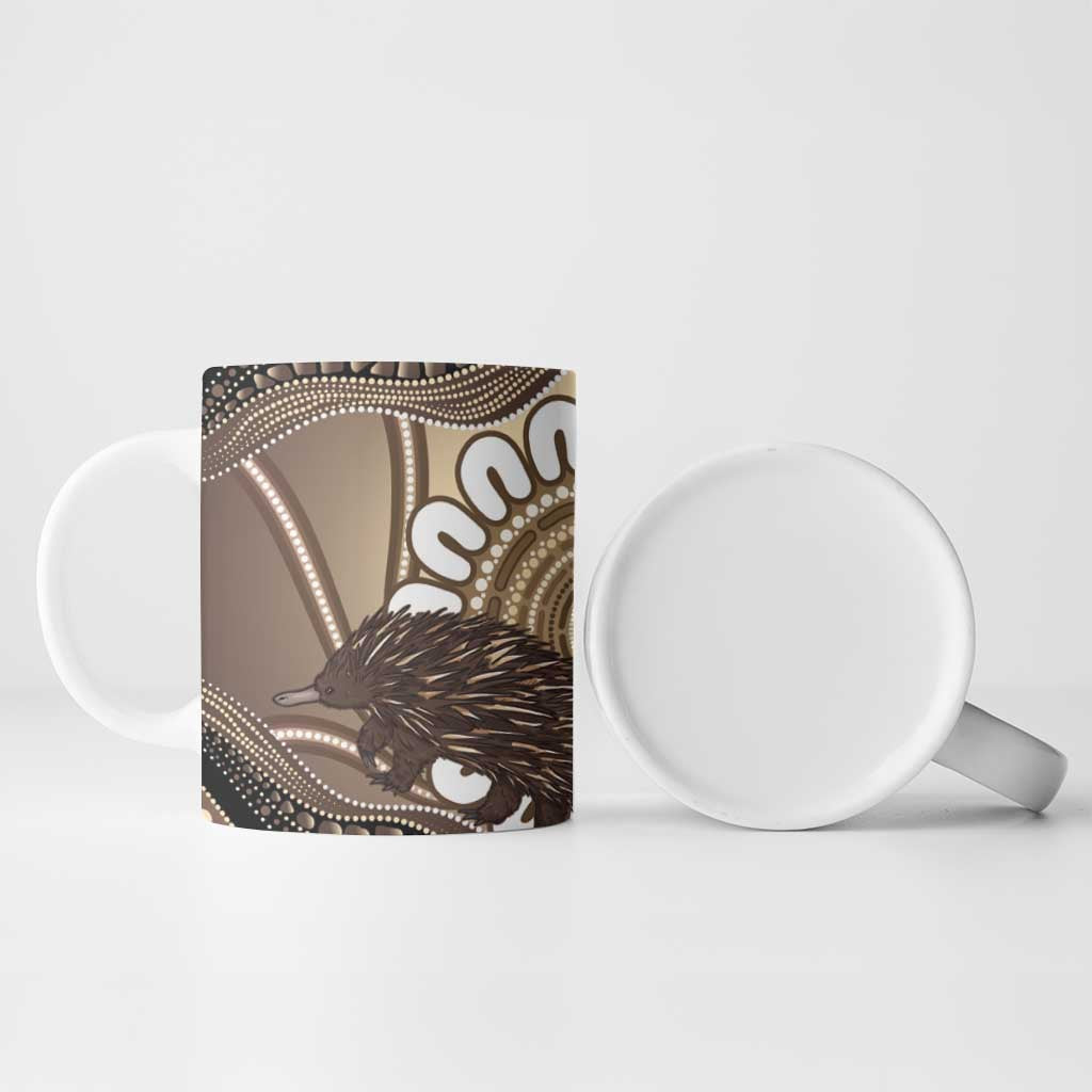 Indigenous Echidna Australia Ceramic Mug Australian Aboriginal Art Proud