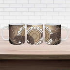 Indigenous Echidna Australia Ceramic Mug Australian Aboriginal Art Proud