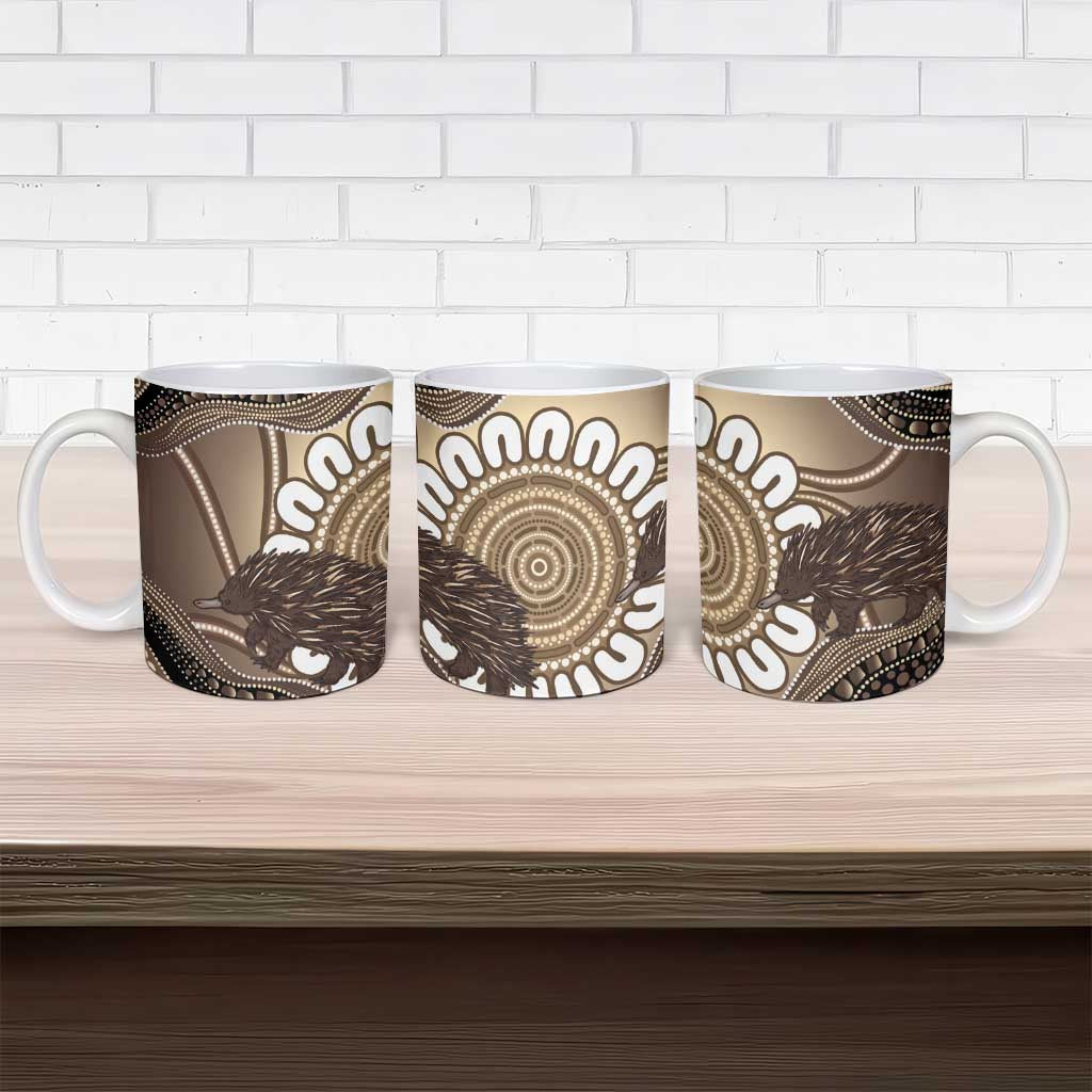 Indigenous Echidna Australia Ceramic Mug Australian Aboriginal Art Proud