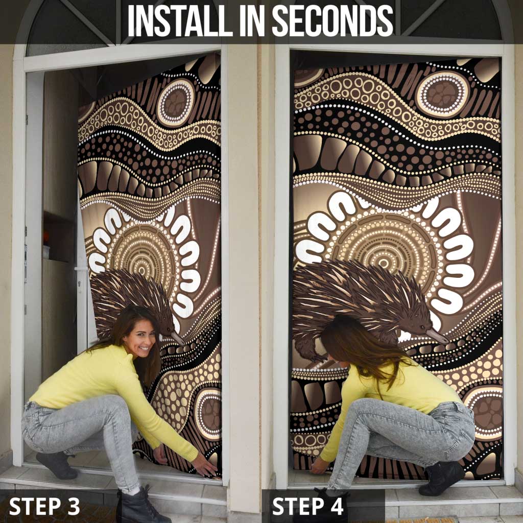 Indigenous Echidna Australia Door Cover Australian Aboriginal Art Proud