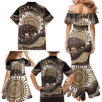 Indigenous Echidna Australia Family Matching Mermaid Dress and Hawaiian Shirt Australian Aboriginal Art Proud