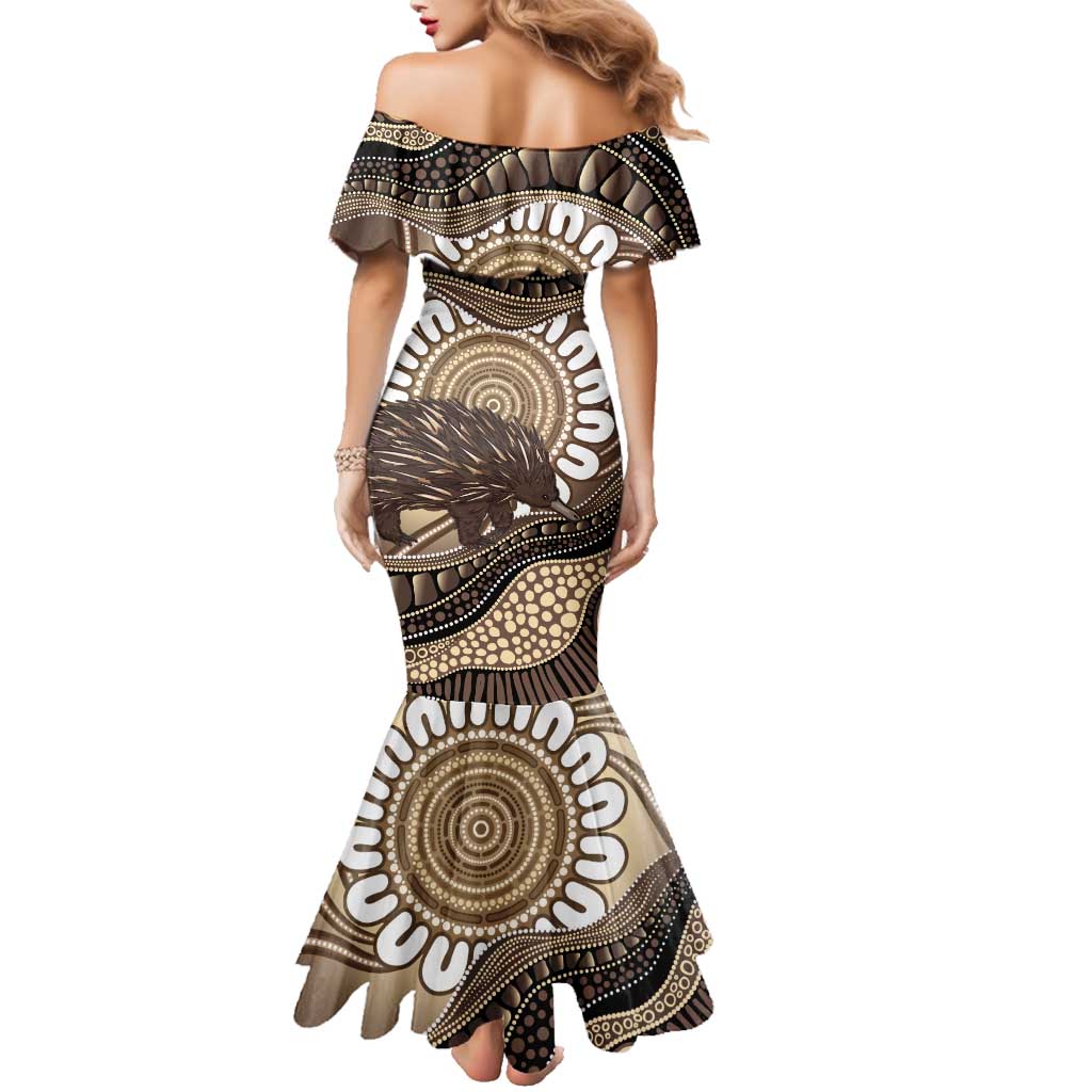 Indigenous Echidna Australia Family Matching Mermaid Dress and Hawaiian Shirt Australian Aboriginal Art Proud