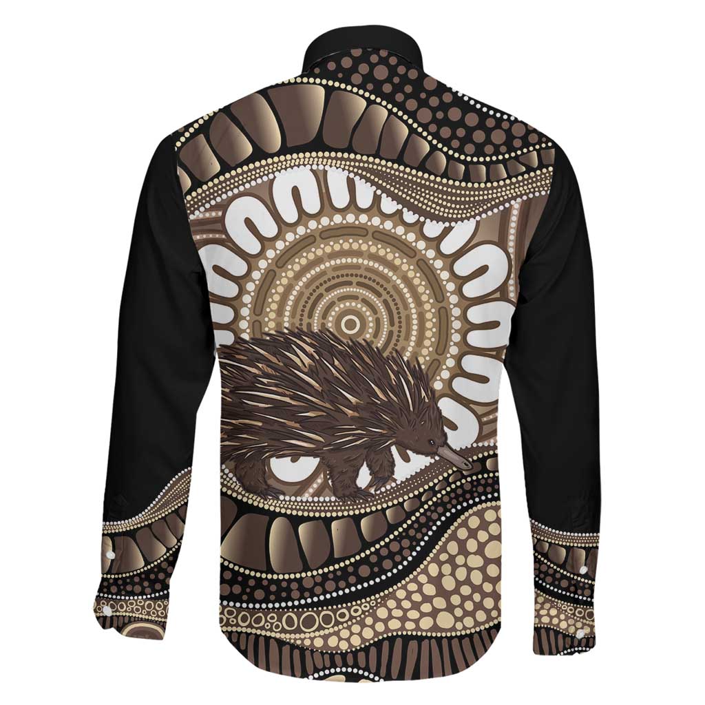 Indigenous Echidna Australia Family Matching Off Shoulder Maxi Dress and Hawaiian Shirt Australian Aboriginal Art Proud