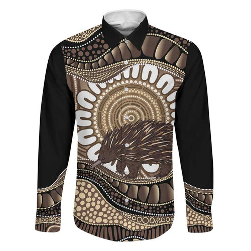 Indigenous Echidna Australia Family Matching Puletasi and Hawaiian Shirt Australian Aboriginal Art Proud