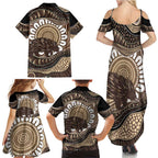 Indigenous Echidna Australia Family Matching Summer Maxi Dress and Hawaiian Shirt Australian Aboriginal Art Proud