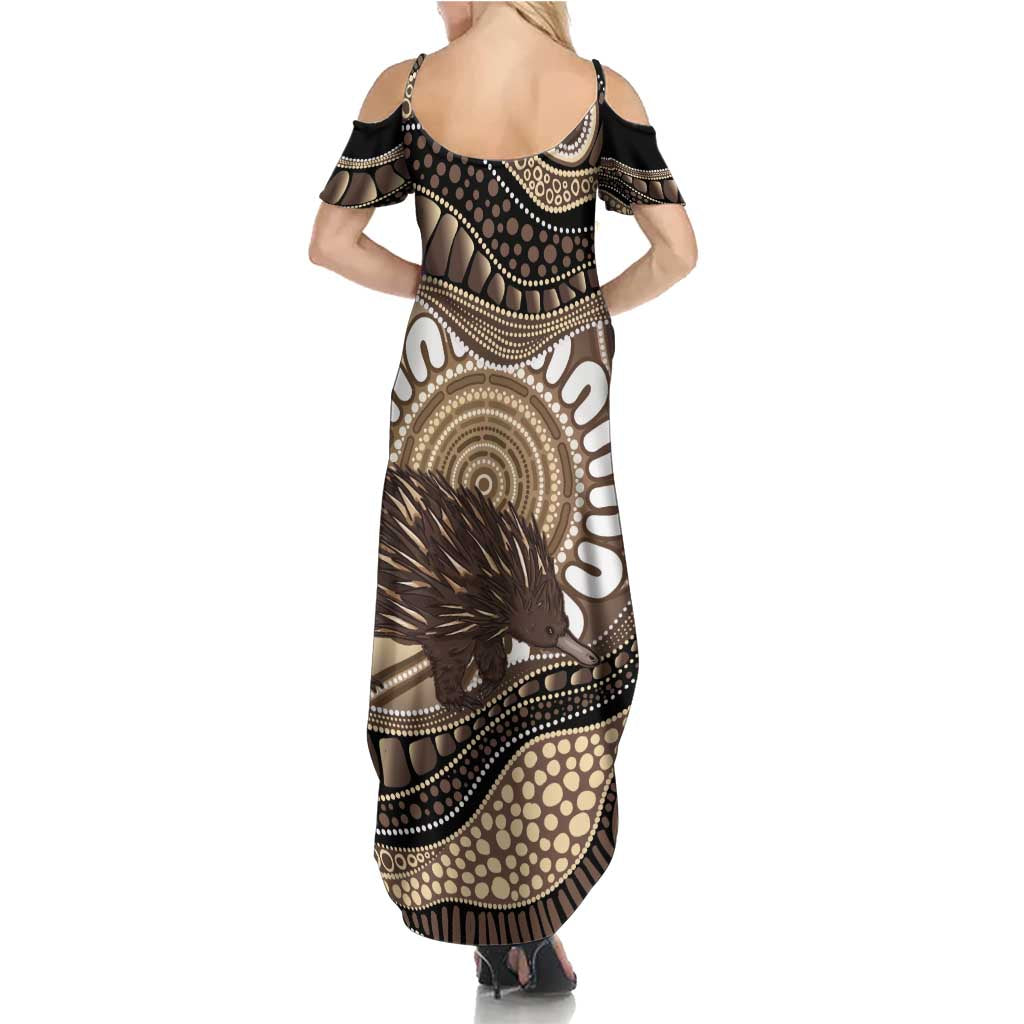 Indigenous Echidna Australia Family Matching Summer Maxi Dress and Hawaiian Shirt Australian Aboriginal Art Proud