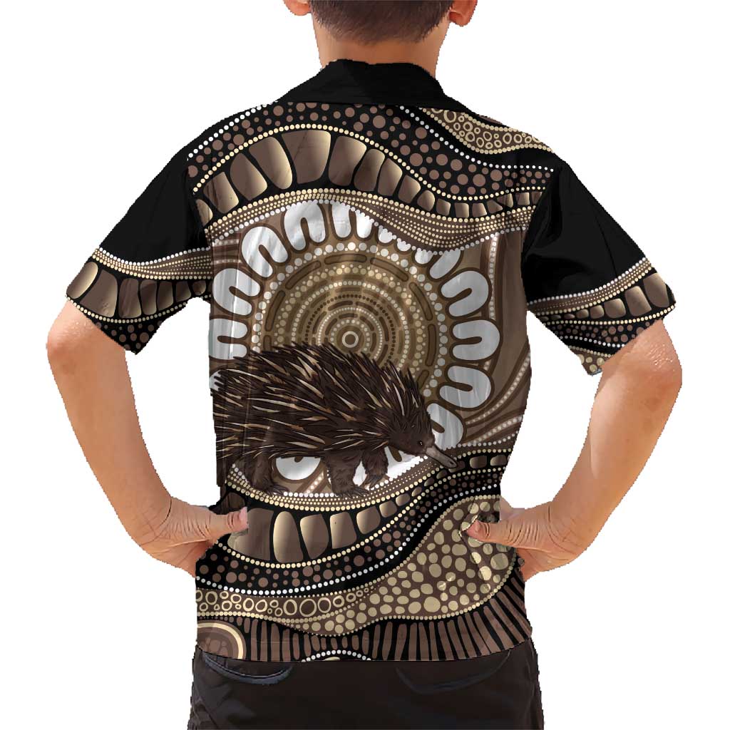 Indigenous Echidna Australia Family Matching Tank Maxi Dress and Hawaiian Shirt Australian Aboriginal Art Proud