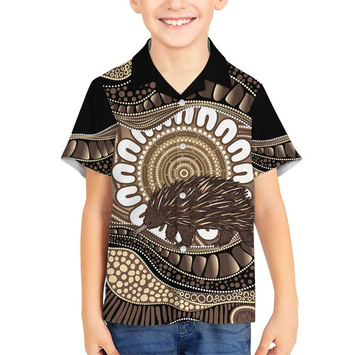 Indigenous Echidna Australia Family Matching Tank Maxi Dress and Hawaiian Shirt Australian Aboriginal Art Proud