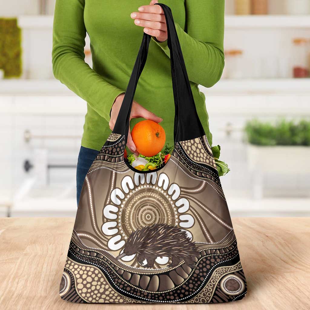 Indigenous Echidna Australia Grocery Bag Australian Aboriginal Art Proud