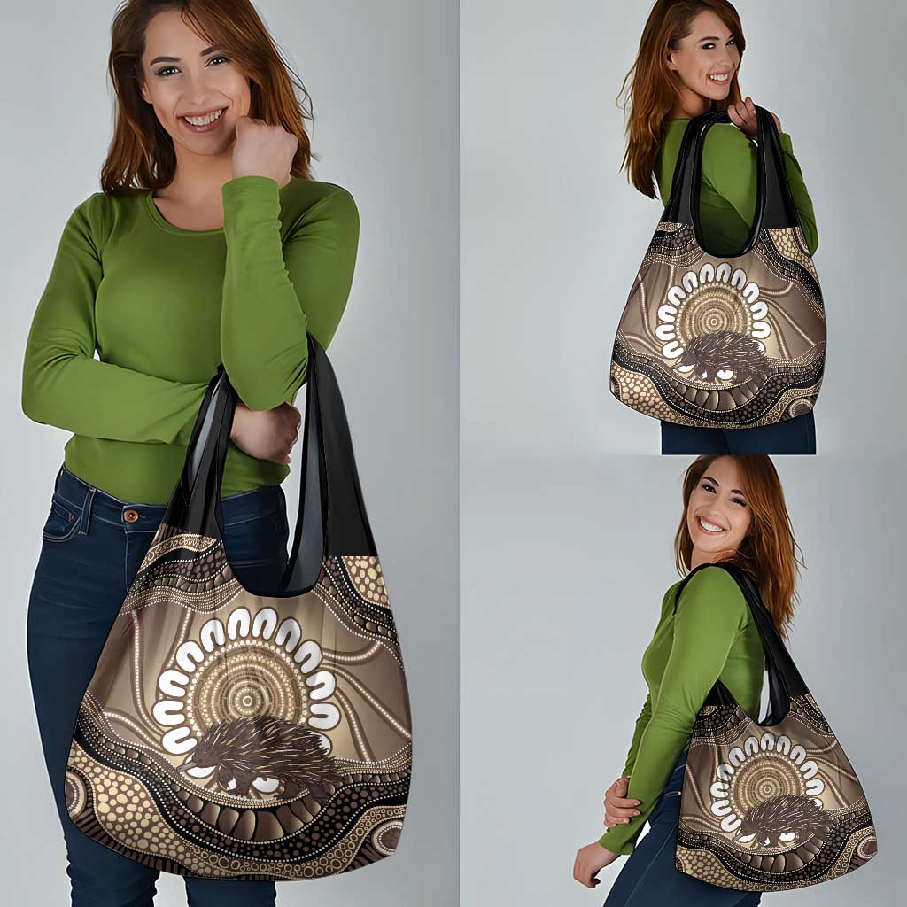 Indigenous Echidna Australia Grocery Bag Australian Aboriginal Art Proud