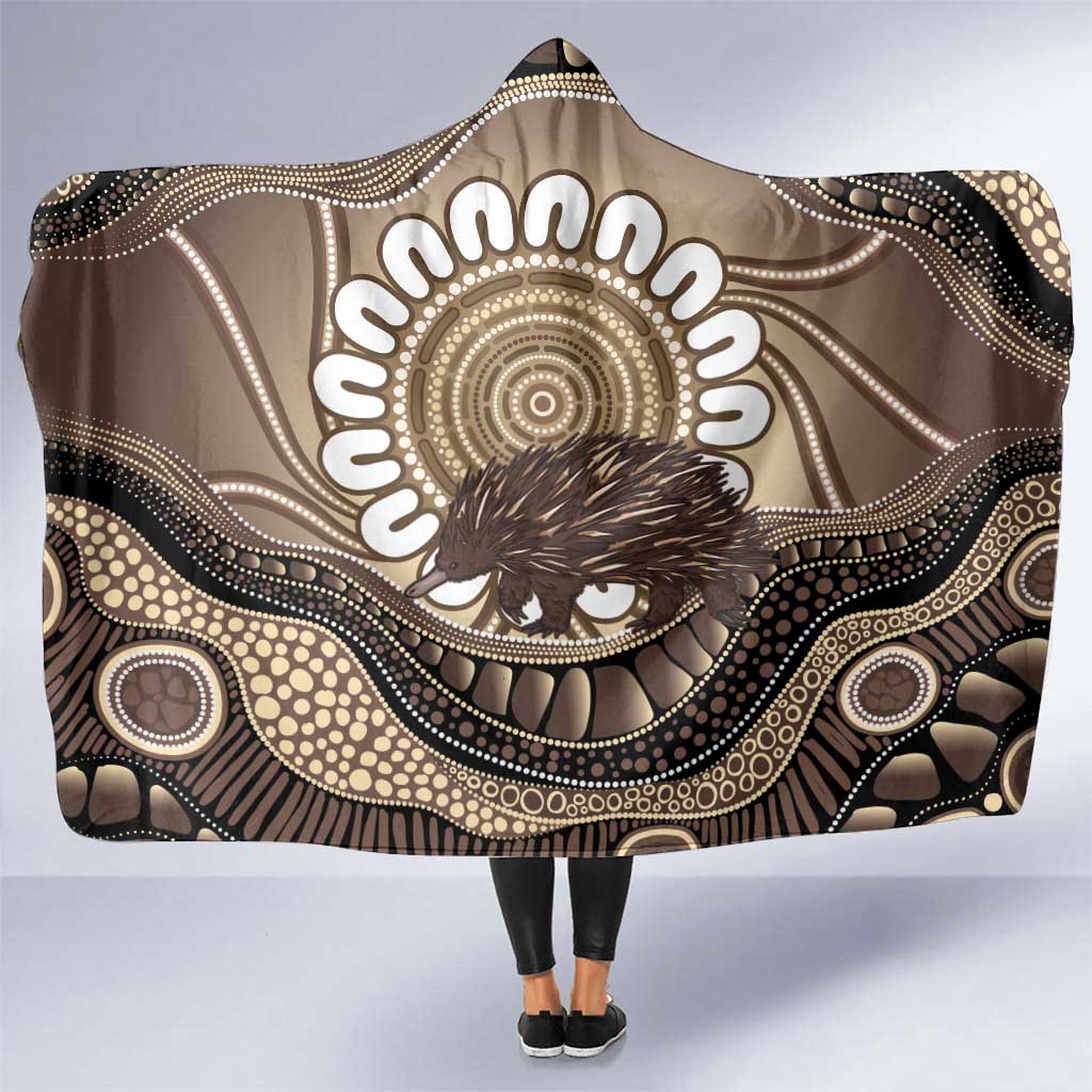 Indigenous Echidna Australia Hooded Blanket Australian Aboriginal Art Proud