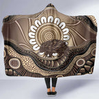 Indigenous Echidna Australia Hooded Blanket Australian Aboriginal Art Proud