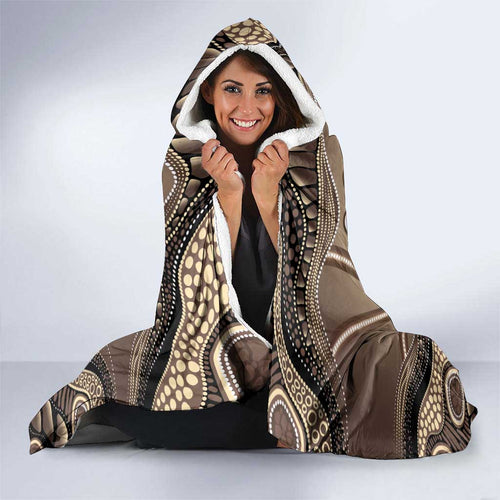 Indigenous Echidna Australia Hooded Blanket Australian Aboriginal Art Proud