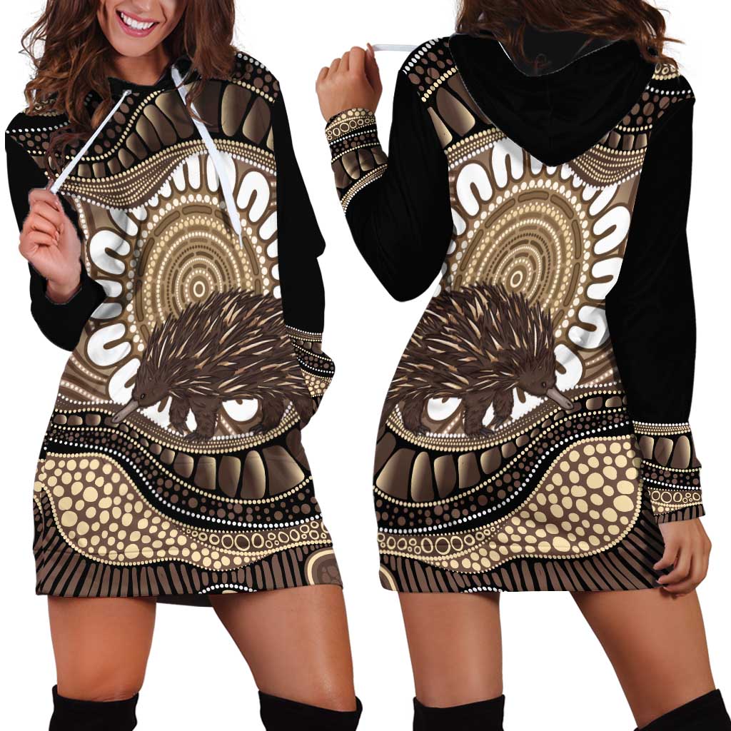 Indigenous Echidna Australia Hoodie Dress Australian Aboriginal Art Proud