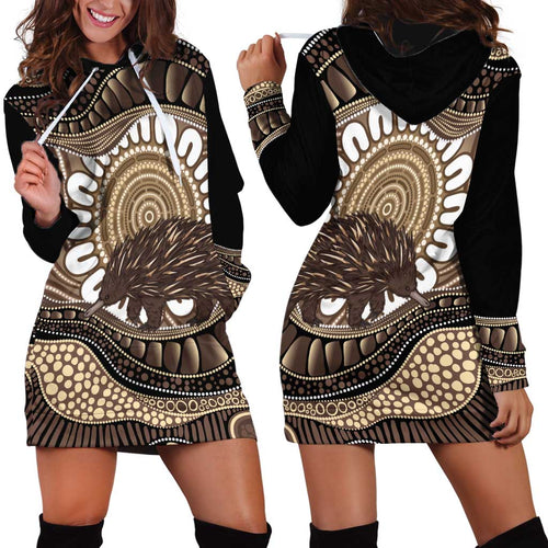 Indigenous Echidna Australia Hoodie Dress Australian Aboriginal Art Proud