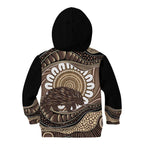 Indigenous Echidna Australia Kid Hoodie Australian Aboriginal Art Proud