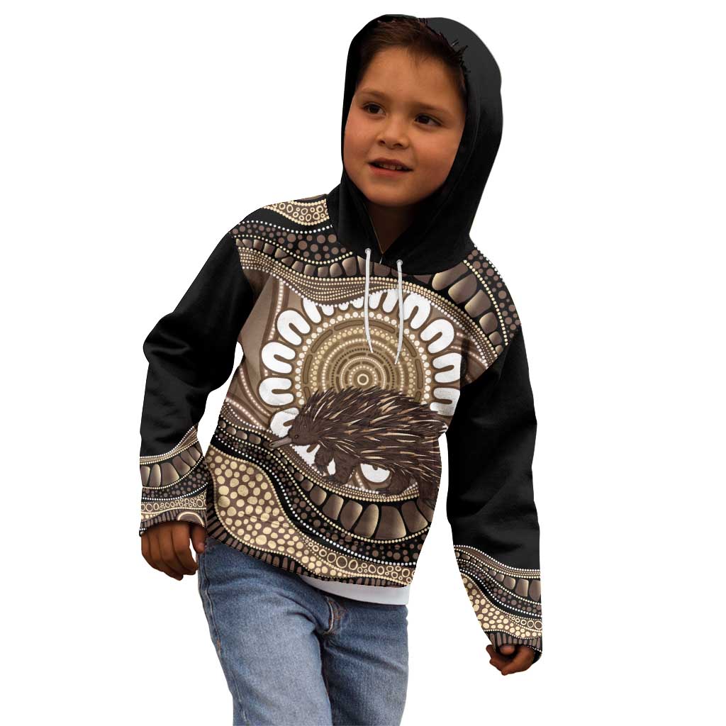 Indigenous Echidna Australia Kid Hoodie Australian Aboriginal Art Proud