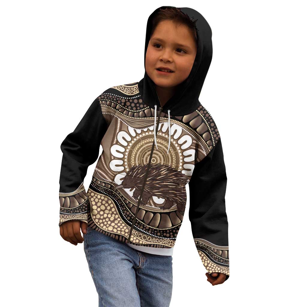 Indigenous Echidna Australia Kid Hoodie Australian Aboriginal Art Proud