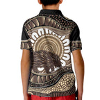 Indigenous Echidna Australia Kid Polo Shirt Australian Aboriginal Art Proud
