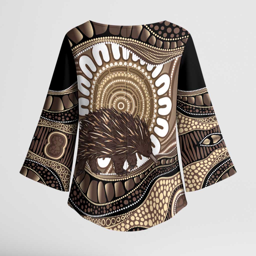 Indigenous Echidna Australia Kimono Sleeve Blouse Australian Aboriginal Art Proud