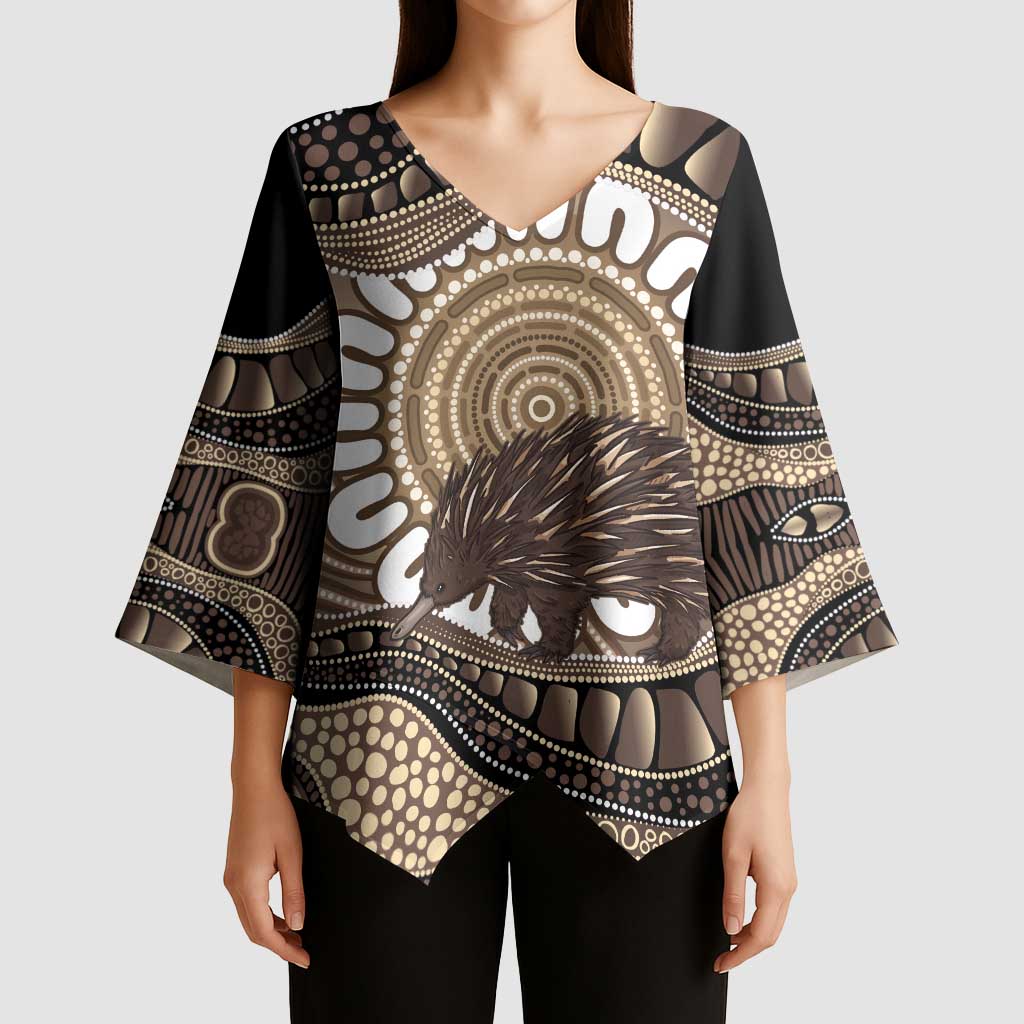 Indigenous Echidna Australia Kimono Sleeve Blouse Australian Aboriginal Art Proud