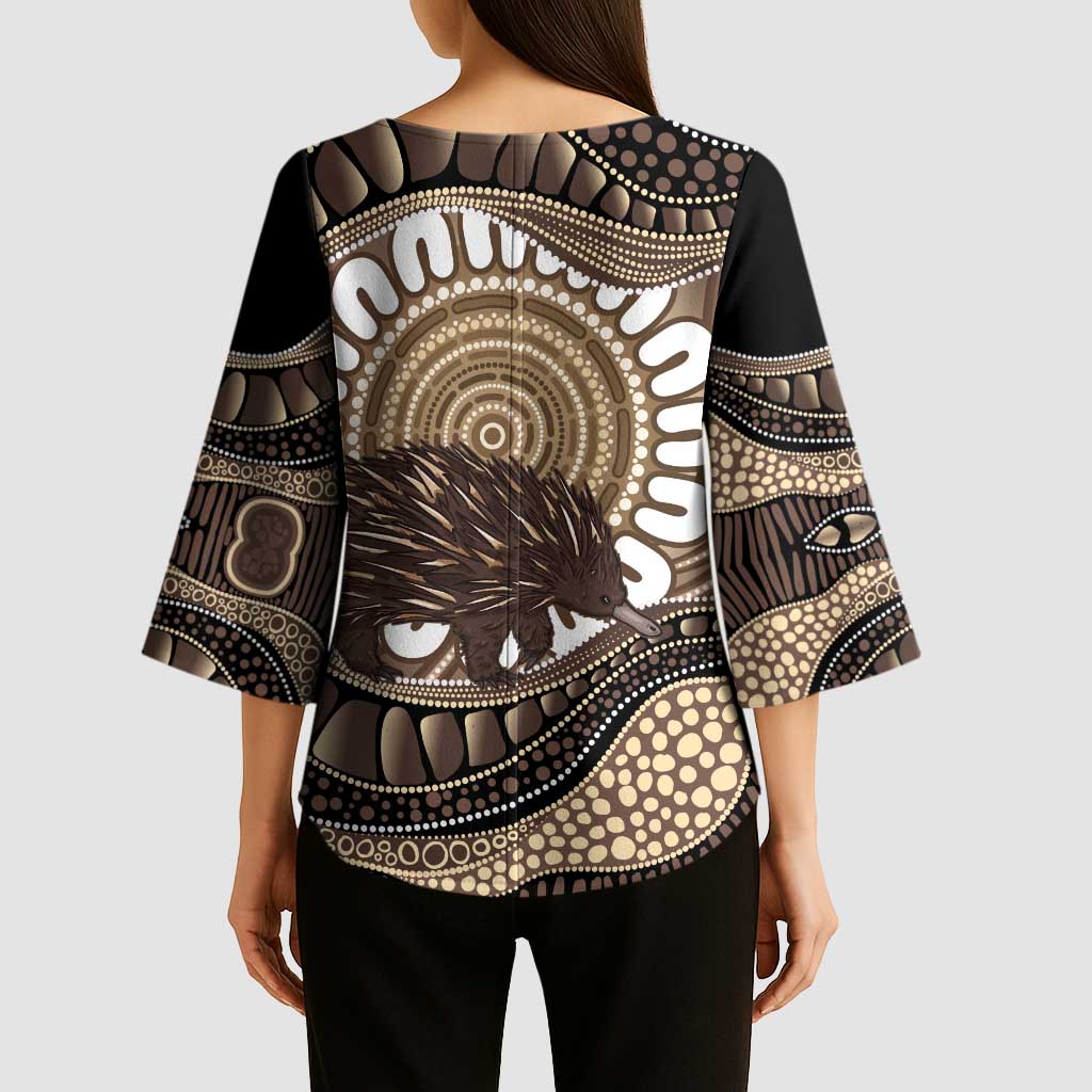Indigenous Echidna Australia Kimono Sleeve Blouse Australian Aboriginal Art Proud