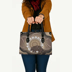 Indigenous Echidna Australia Leather Bag Australian Aboriginal Art Proud