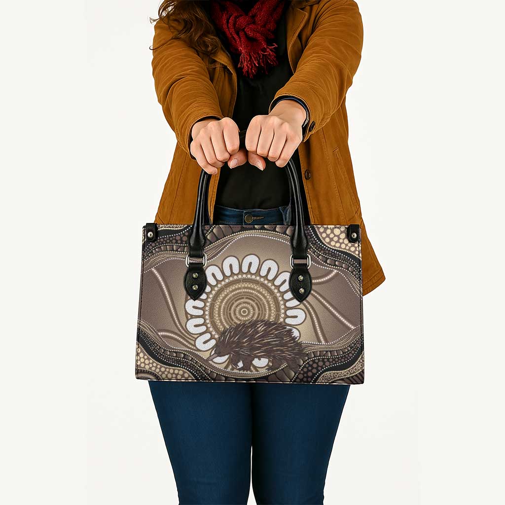 Indigenous Echidna Australia Leather Bag Australian Aboriginal Art Proud