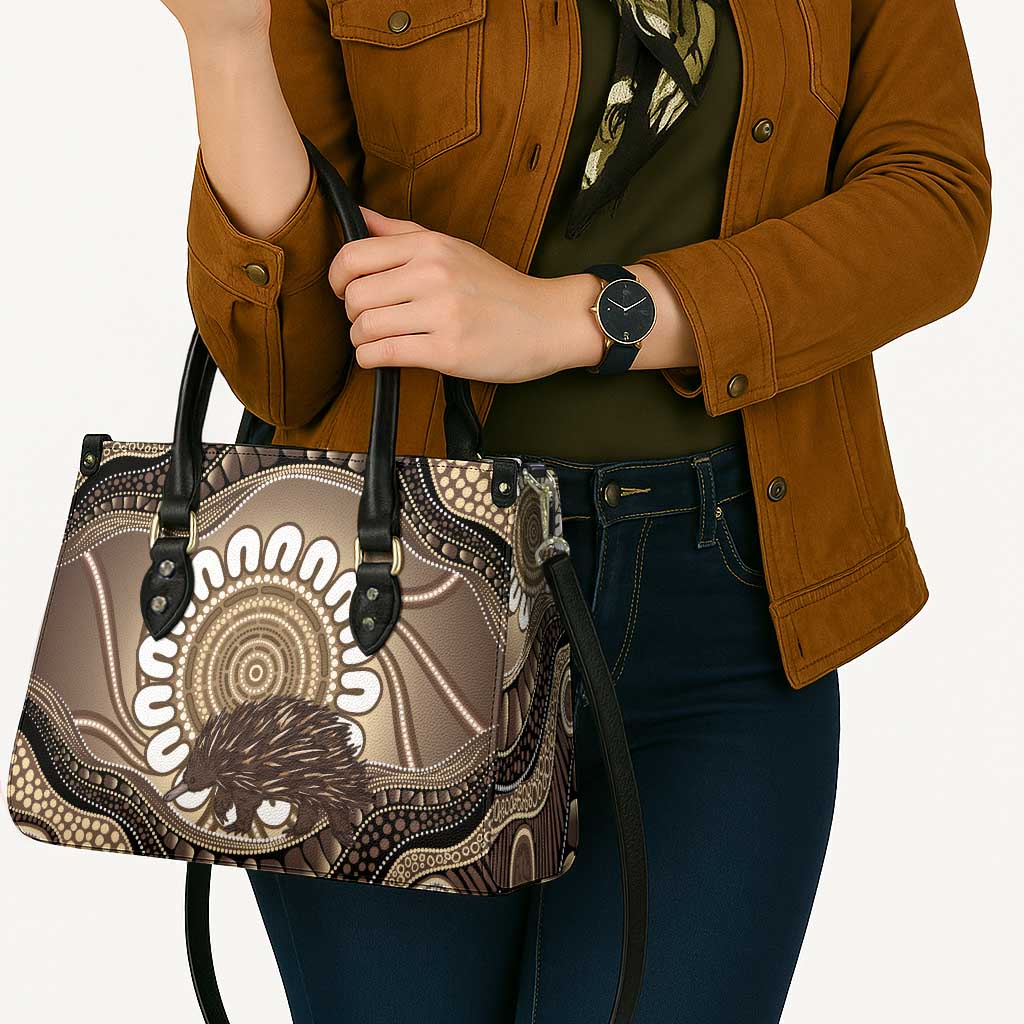 Indigenous Echidna Australia Leather Bag Australian Aboriginal Art Proud