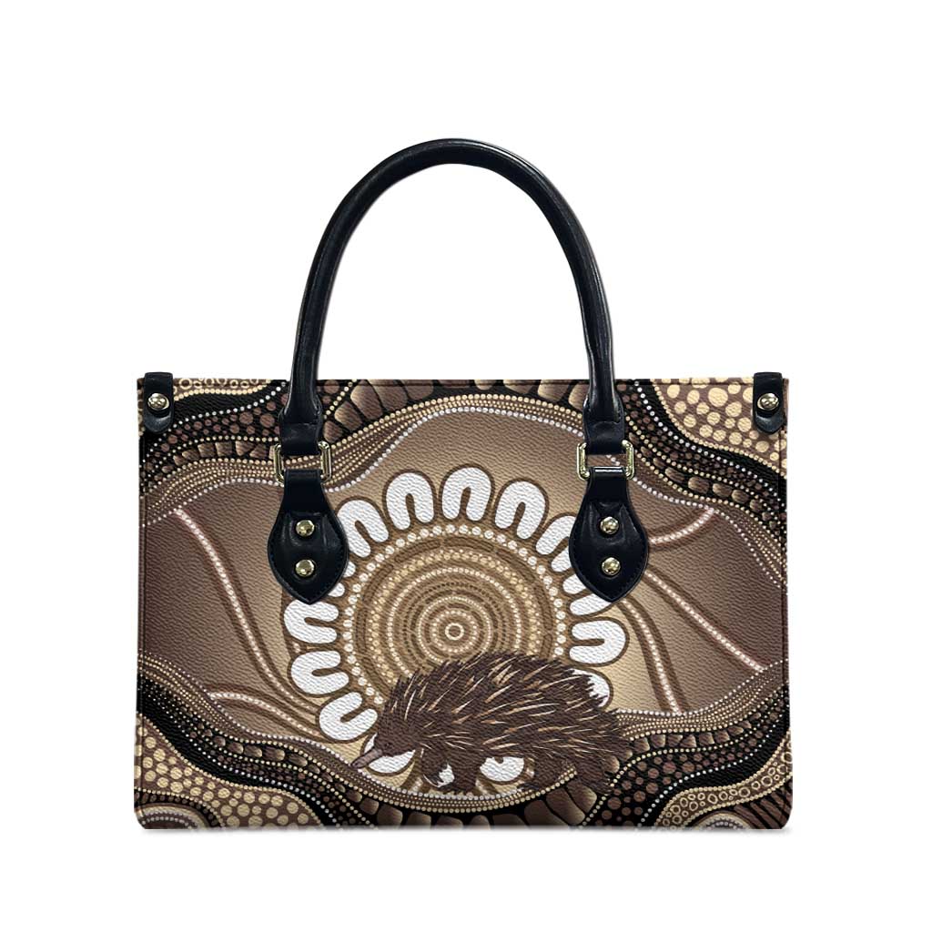 Indigenous Echidna Australia Leather Bag Australian Aboriginal Art Proud