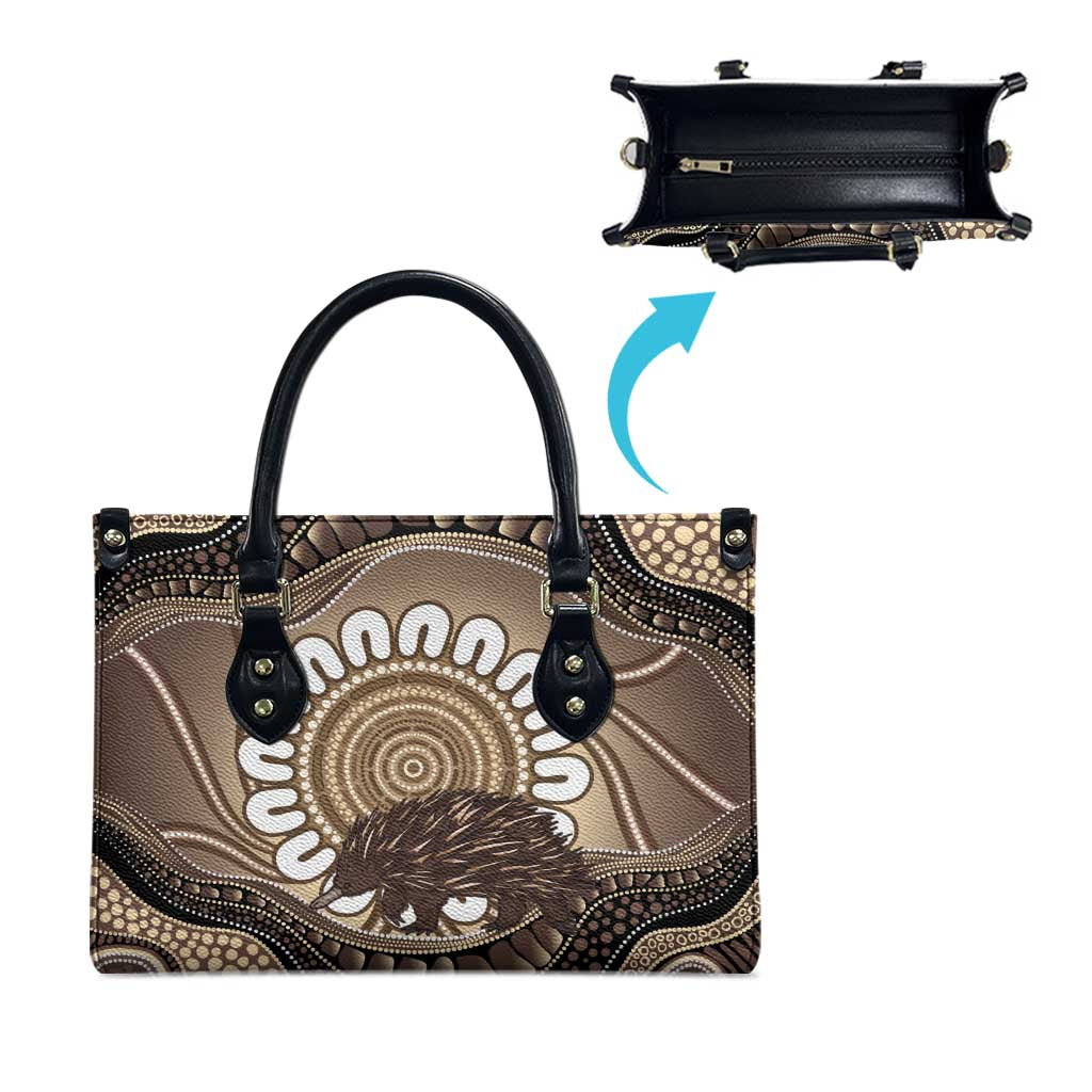 Indigenous Echidna Australia Leather Bag Australian Aboriginal Art Proud