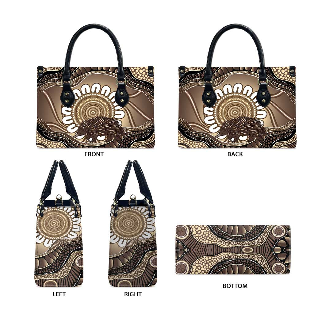 Indigenous Echidna Australia Leather Bag Australian Aboriginal Art Proud