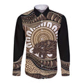 Indigenous Echidna Australia Long Sleeve Button Shirt Australian Aboriginal Art Proud