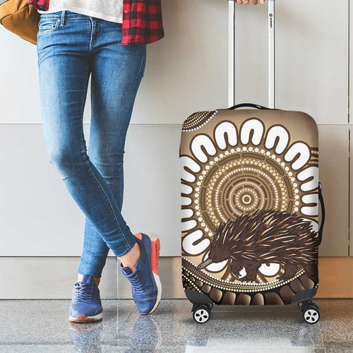 Indigenous Echidna Australia Luggage Cover Australian Aboriginal Art Proud