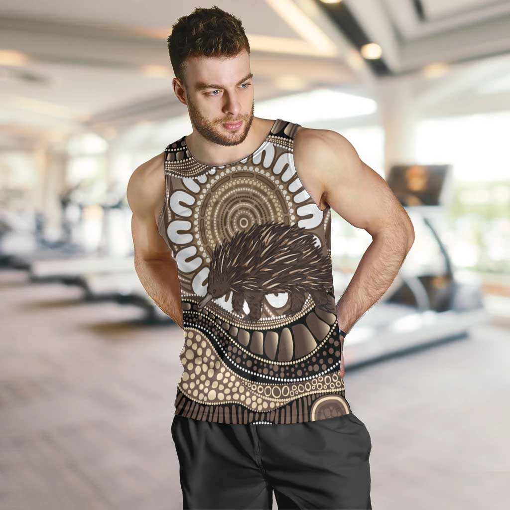 Indigenous Echidna Australia Men Tank Top Australian Aboriginal Art Proud