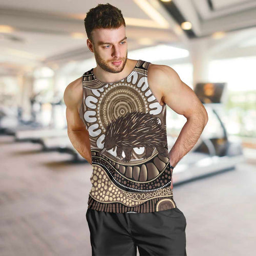 Indigenous Echidna Australia Men Tank Top Australian Aboriginal Art Proud