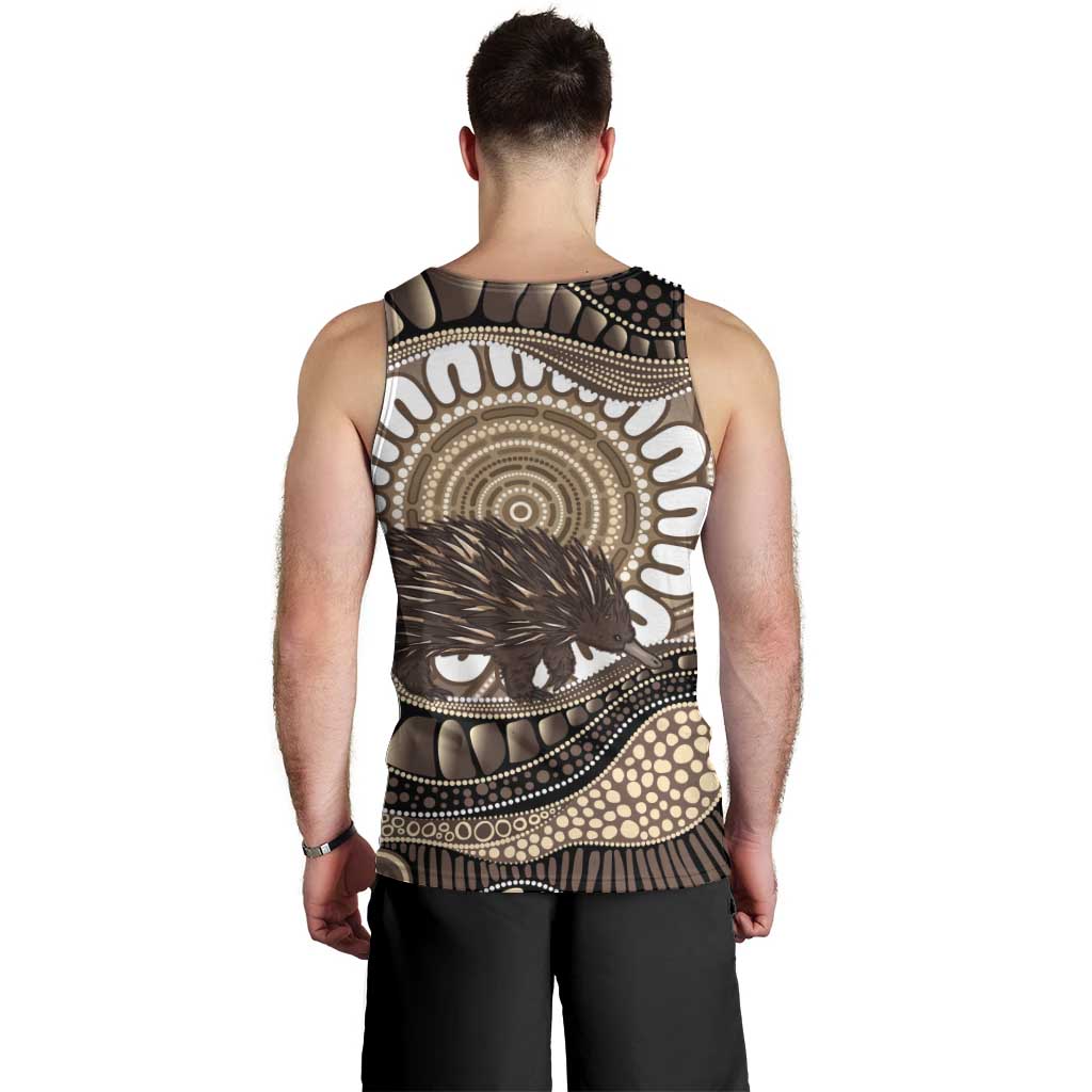 Indigenous Echidna Australia Men Tank Top Australian Aboriginal Art Proud
