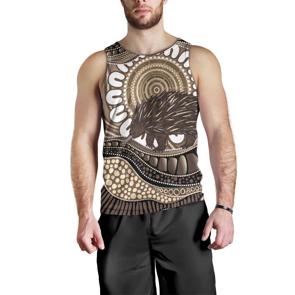 Indigenous Echidna Australia Men Tank Top Australian Aboriginal Art Proud