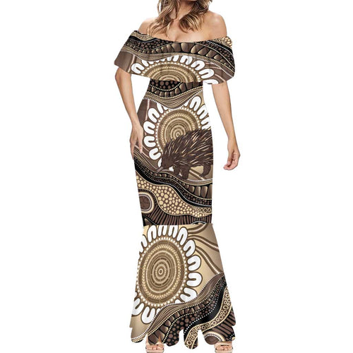Indigenous Echidna Australia Mermaid Dress Australian Aboriginal Art Proud
