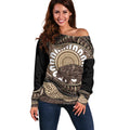 Indigenous Echidna Australia Off Shoulder Sweater Australian Aboriginal Art Proud
