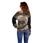 Indigenous Echidna Australia Off Shoulder Sweater Australian Aboriginal Art Proud