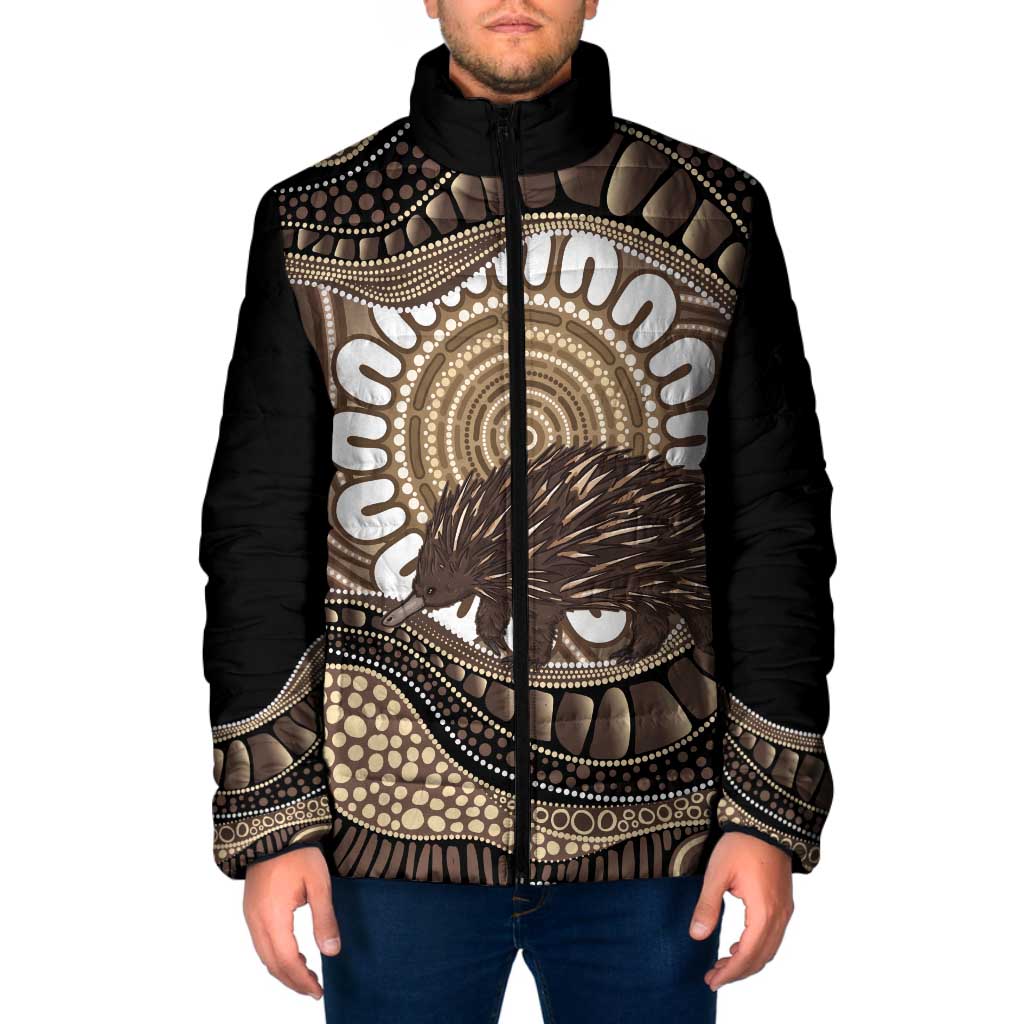 Indigenous Echidna Australia Padded Jacket Australian Aboriginal Art Proud