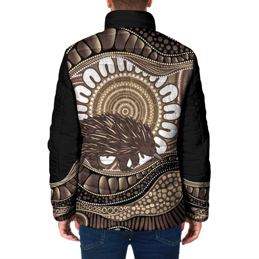 Indigenous Echidna Australia Padded Jacket Australian Aboriginal Art Proud