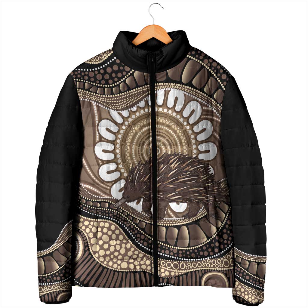 Indigenous Echidna Australia Padded Jacket Australian Aboriginal Art Proud