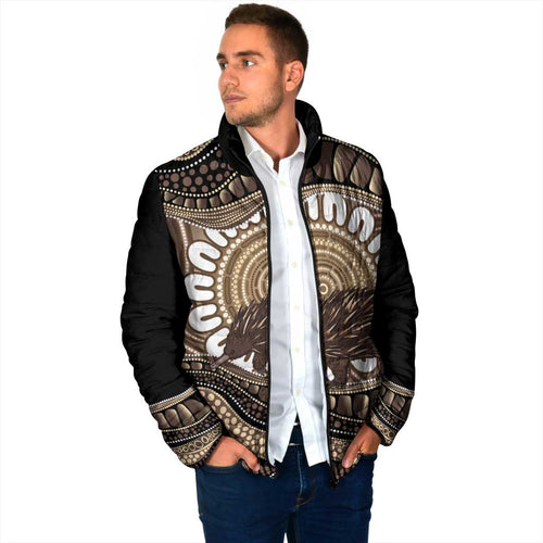 Indigenous Echidna Australia Padded Jacket Australian Aboriginal Art Proud