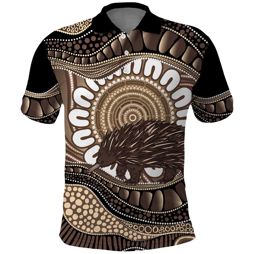 Indigenous Echidna Australia Polo Shirt Australian Aboriginal Art Proud